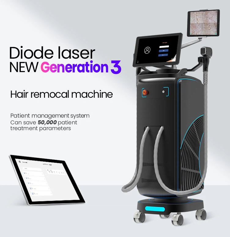 Peiriant tynnu gwallt laser deuod AI gyda system Android 12